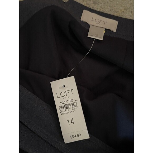 Loft Outlet Women’s Size 14 Blue A-line Straight Skirt NWT $54 - Picture 5 of 6